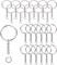50Sets 1 inch Keychain Rings Silver Split Round Key Ring with Chain and Open Jump Rings for DIY Keychain Making Crafts